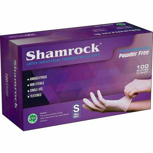 Shamrock Latex Gloves, Size L, CASE (Pk: 100 pcs/box, 10 boxes/case)