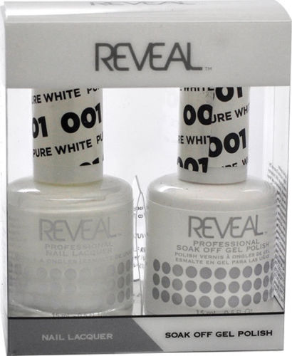 Reveal Gel Polish + Nail Lacquer, 001, Pure White, 0.5oz OK0311VD