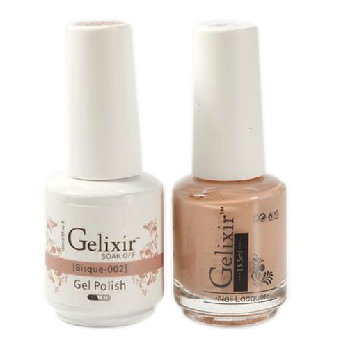 Gelixir Nail Lacquer And Gel Polish, 002, Bisque, 0.5oz KK1010