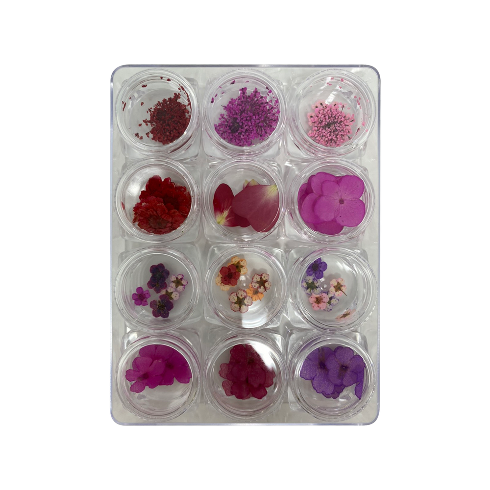 Airtouch Nail Art Dried , Flower Collection Set #01, 12 jars/box OK0827LK