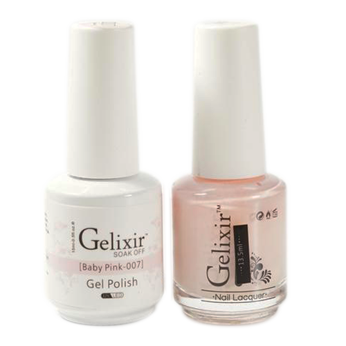 Gelixir Nail Lacquer And Gel Polish, 007, Baby Pink, 0.5oz KK1010