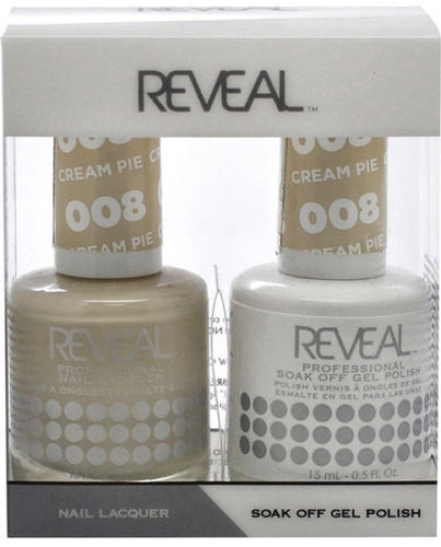 Reveal Gel Polish + Nail Lacquer, 008, Cream Pie, 0.5oz OK0311VD