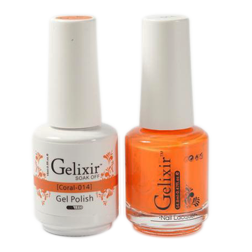 Gelixir Nail Lacquer And Gel Polish, 014, Coral, 0.5oz KK0926