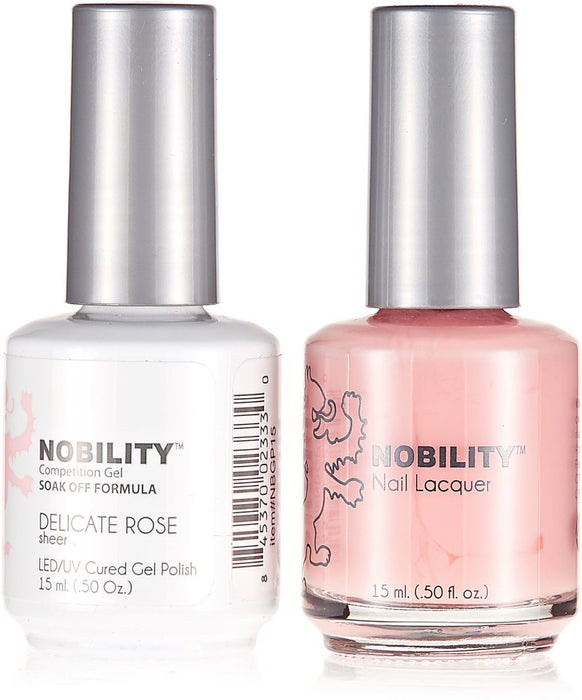 LeChat Nobility Gel & Polish Duo, NBCS015, Delicate Rose, 0.5oz KK