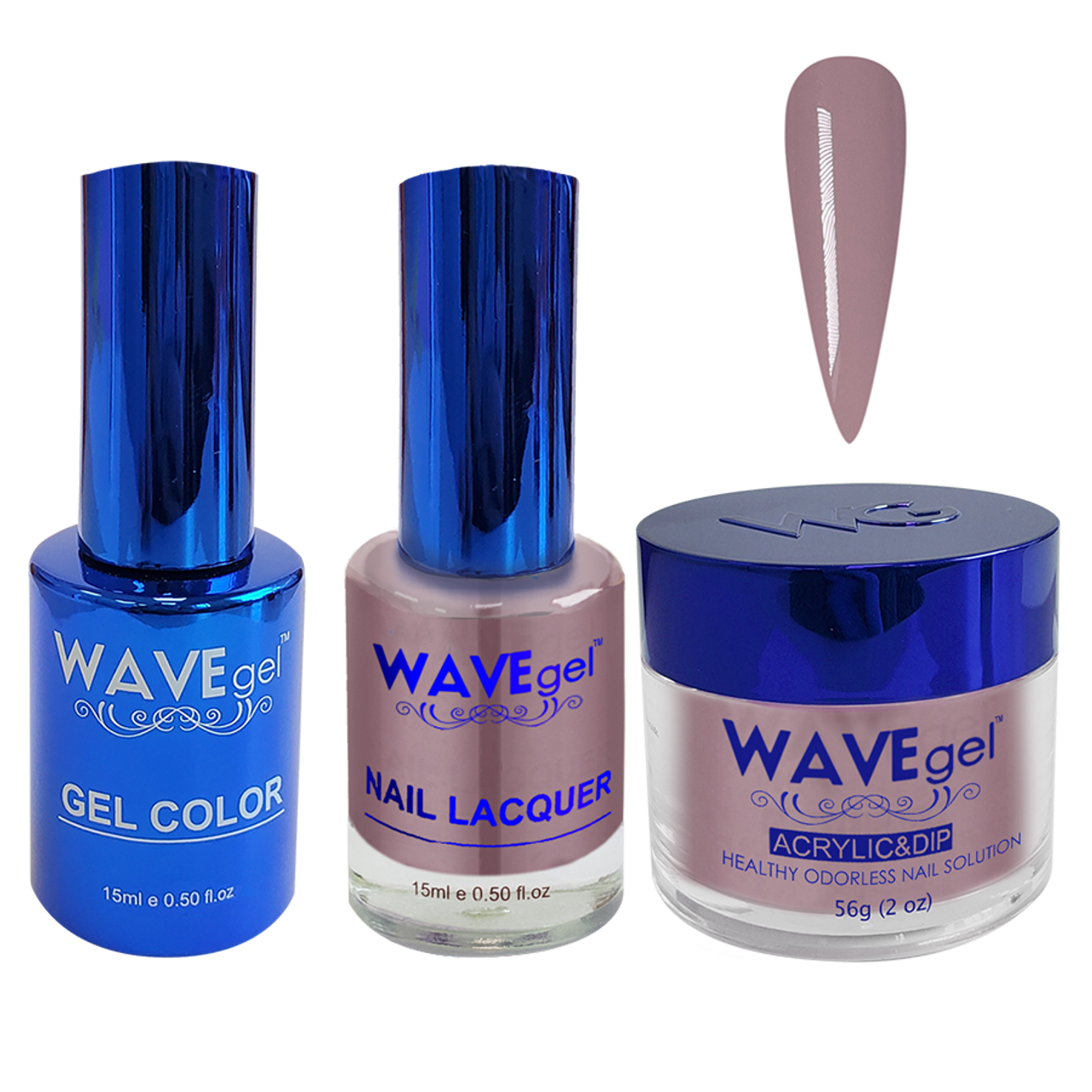 Wave Gel 4in1 Dipping Powder + Gel Polish + Nail Lacquer, ROYAL Collection, 016, Mauve Monarch