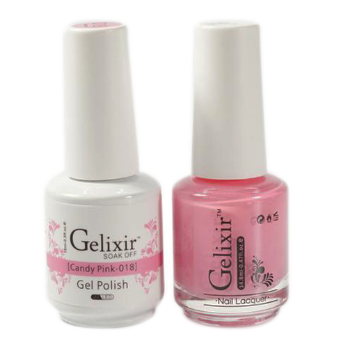 Gelixir Nail Lacquer And Gel Polish, 018, Candy Pink, 0.5oz KK1010