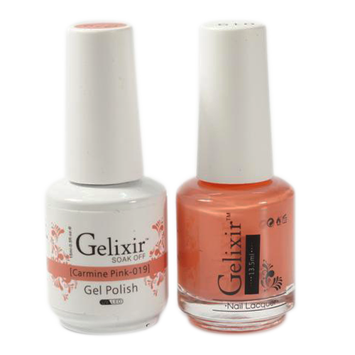 Gelixir Nail Lacquer And Gel Polish, 019, Carmine Pink, 0.5oz KK1010