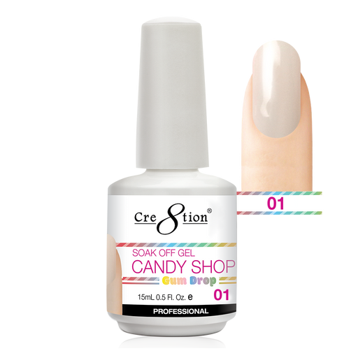 Cre8tion Candy Shop Gum Drop Gel Polish, 0916-0498, 0.5oz, 01 KK1130