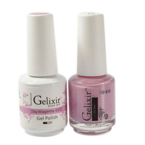 Gelixir Nail Lacquer And Gel Polish, 025, Sky Magenta, 0.5oz KK1010