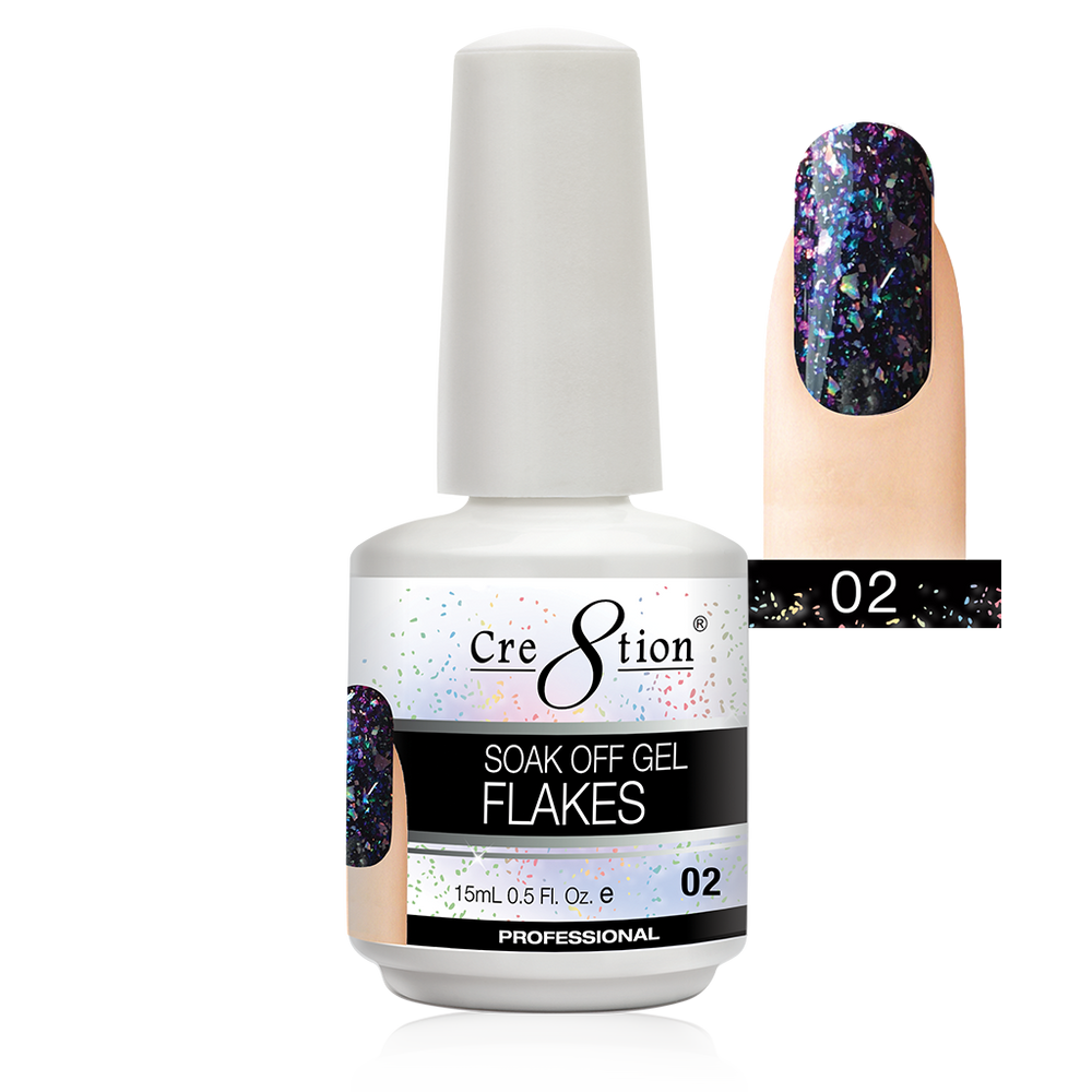 Cre8tion Flakes Gel Polish, 0916-1632, 0.5oz, 02 KK0924