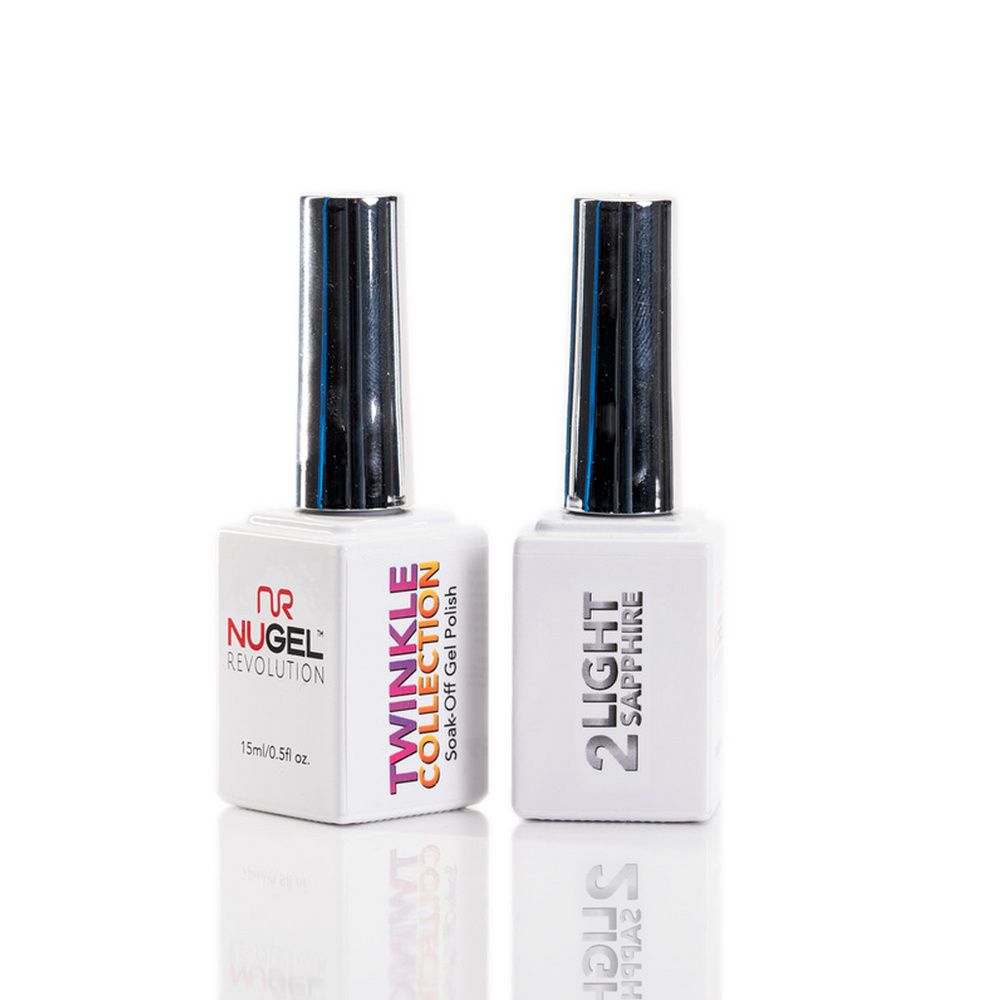 NuRevolution Twinkle Gel Collection, 02, Light Sapphire, 0.5oz KK0918