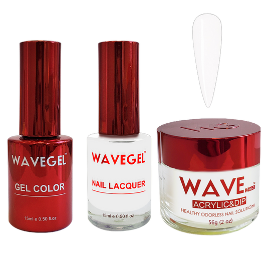 Wave Gel 4in1 Dipping Powder + Gel Polish + Nail Lacquer, QUEEN Collection, 002, Royal White