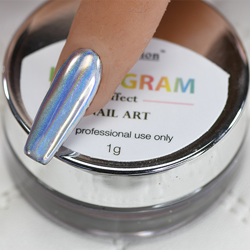 Cre8tion Chrome Nail Art Effect, 02 Silver Hologram B, 1g, 1101-0660