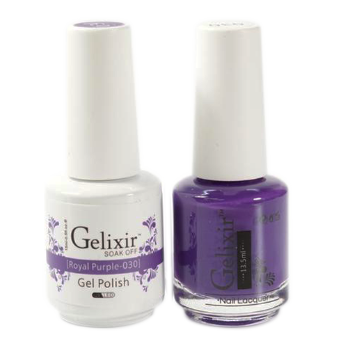 Gelixir Nail Lacquer And Gel Polish, 030, Royal Purple, 0.5oz KK1010