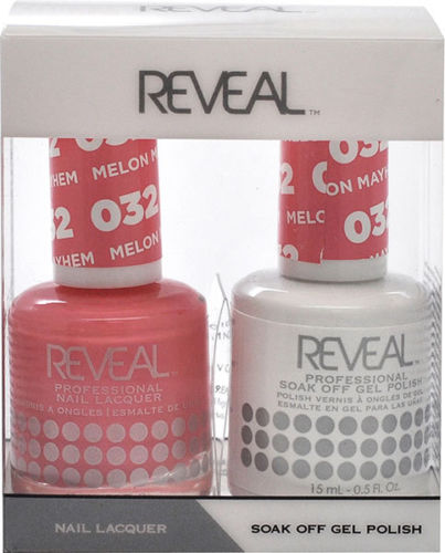 Reveal Gel Polish + Nail Lacquer, 032, Melon Mayhem, 0.5oz OK0311VD