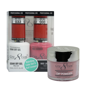 Cre8tion 3in1 Dipping Powder + Gel Polish + Nail Lacquer, 033, Red Sole, 3104-0633 OK0117MD
