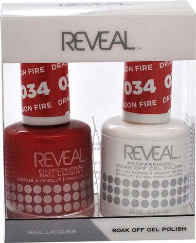 Reveal Gel Polish + Nail Lacquer, 034, Dragon Fire, 0.5oz OK0311VD