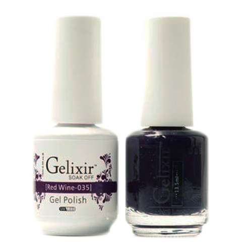 Gelixir Nail Lacquer And Gel Polish, 035, Red Wine, 0.5oz KK1010