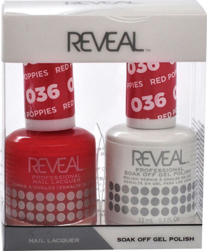Reveal Gel Polish + Nail Lacquer, 036, Red Poppies, 0.5oz OK0311VD