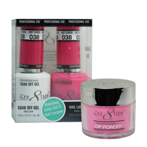 Cre8tion 3in1 Dipping Powder + Gel Polish + Nail Lacquer, 038, Hot Chick, 3104-0638 OK0117MD