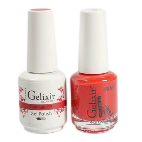 Gelixir Nail Lacquer And Gel Polish, 039, Cardinal, 0.5oz KK1010
