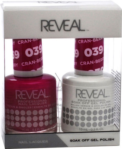 Reveal Gel Polish + Nail Lacquer, 039, Cran-Berry, 0.5oz OK0311VD