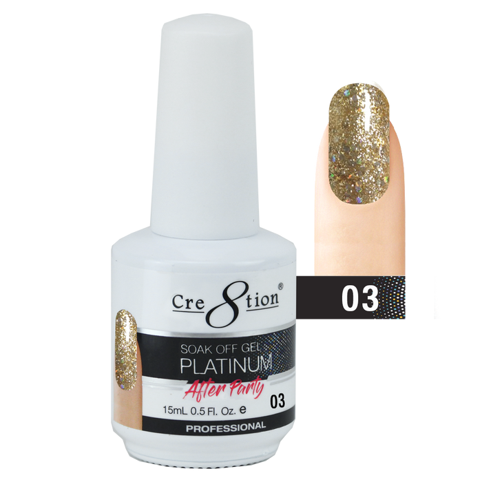 Cre8tion Platinum After Party Gel Polish, 03, 0916-0646, 0.5oz
