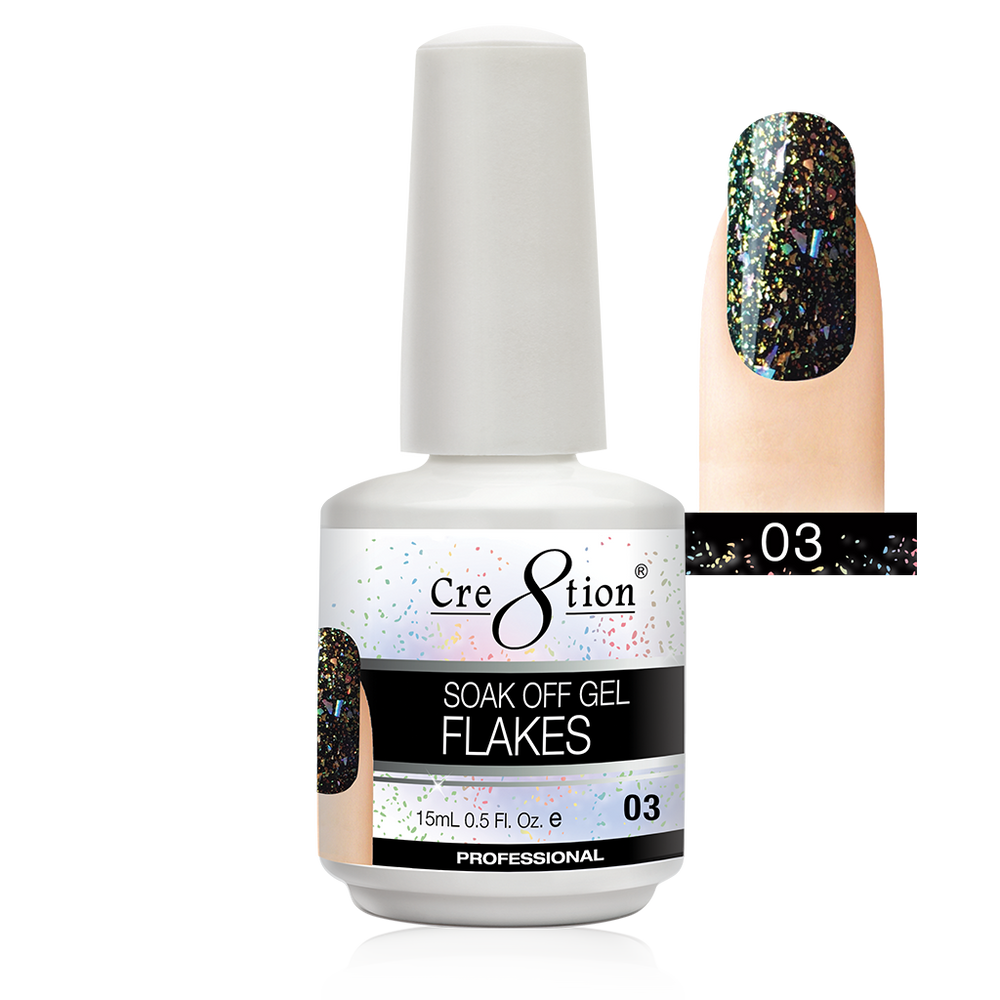 Cre8tion Flakes Gel Polish, 0916-1633, 0.5oz, 03 KK0924