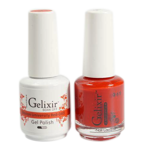 Gelixir Nail Lacquer And Gel Polish, 040, Boston University Red, 0.5oz KK1010