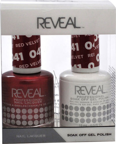 Reveal Gel Polish + Nail Lacquer, 041, Red Velvet, 0.5oz OK0311VD
