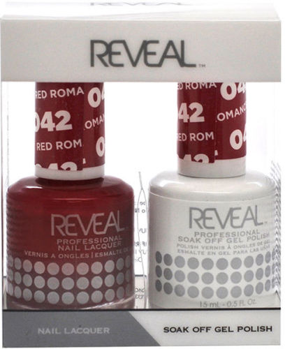 Reveal Gel Polish + Nail Lacquer, 042, Red Romance, 0.5oz OK0311VD