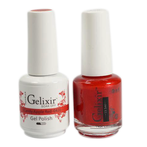 Gelixir Nail Lacquer And Gel Polish, 043, Candy Apple Red, 0.5oz KK1010