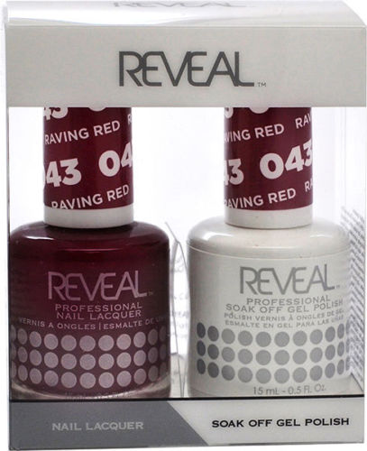 Reveal Gel Polish + Nail Lacquer, 043, Raving Red, 0.5oz OK0311VD