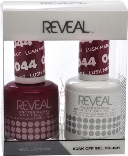 Reveal Gel Polish + Nail Lacquer, 044, Lush Merlot, 0.5oz OK0311VD