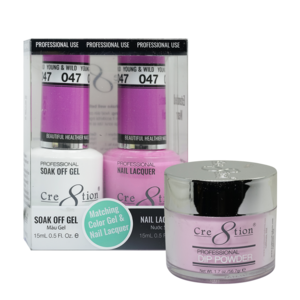 Cre8tion 3in1 Dipping Powder + Gel Polish + Nail Lacquer, 047, Young And Wild, 3104-0647 OK0117MD