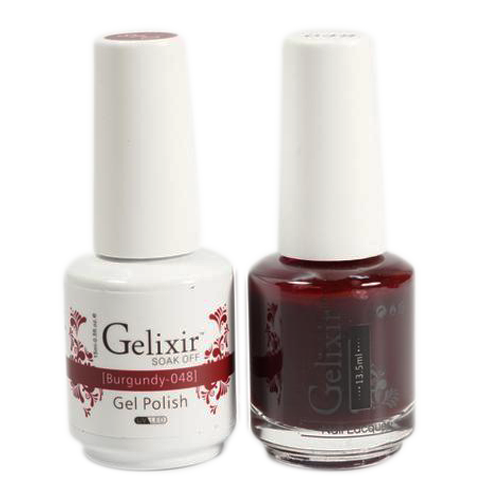 Gelixir Nail Lacquer And Gel Polish, 048, Burgundy, 0.5oz KK1010