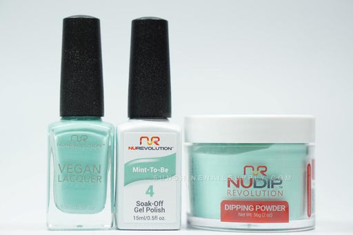 NuRevolution 3in1 Dipping Powder + Gel Polish + Nail Lacquer, 004, Mint to Be OK1129