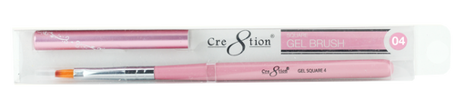 Cre8tion Nail Art Square Gel Brush-Pink, #04 (Pk: 5 pcs/pack) - SKU 12209