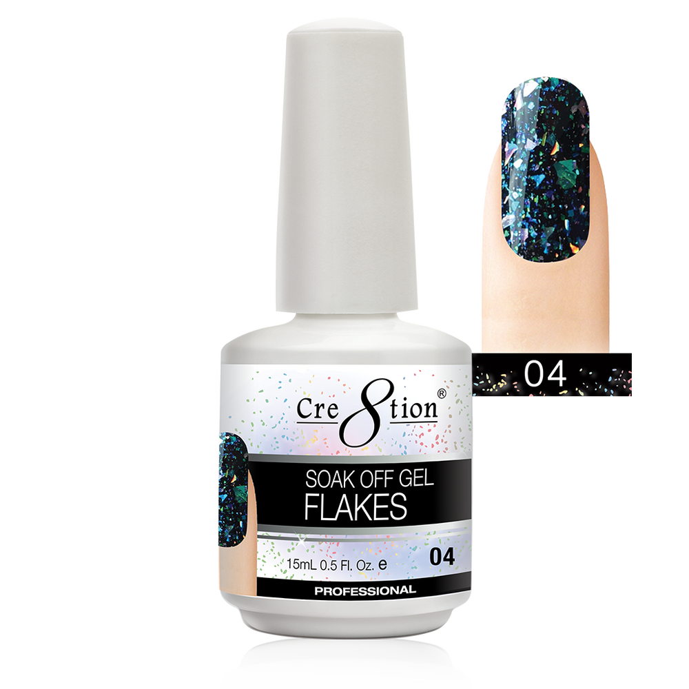 Cre8tion Flakes Gel Polish, 0916-1634, 0.5oz, 04 KK0924