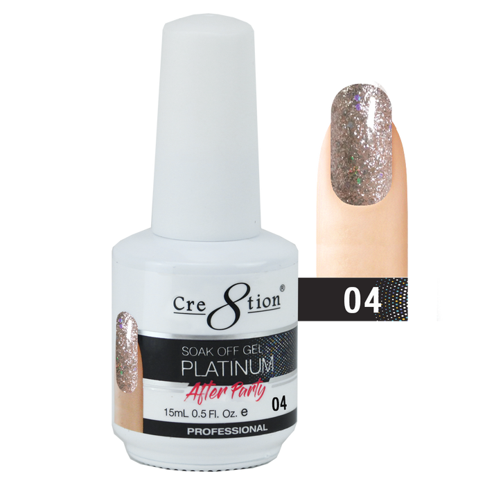 Cre8tion Platinum After Party Gel Polish, 04, 0916-0647, 0.5oz