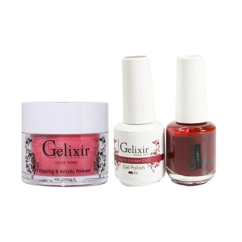 Gelixir 3in1 Acrylic/Dipping Powder + Gel Polish + Nail Lacquer, 050