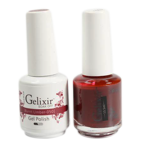 Gelixir Nail Lacquer And Gel Polish, 050, Burnt Umber, 0.5oz KK1010