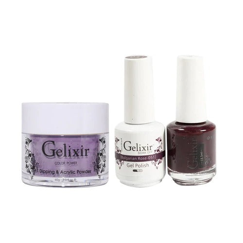 Gelixir 3in1 Acrylic/Dipping Powder + Gel Polish + Nail Lacquer, 051