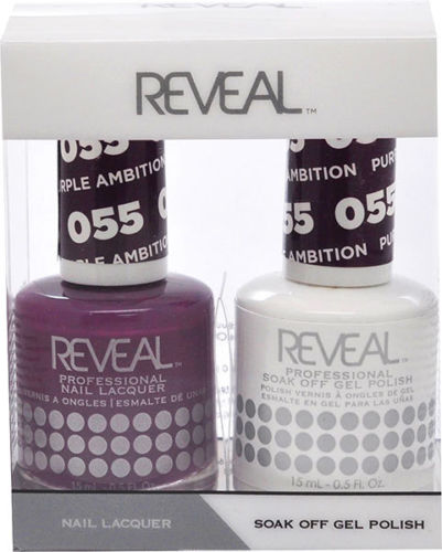 Reveal Gel Polish + Nail Lacquer, 055, Purple Ambition, 0.5oz OK0311VD