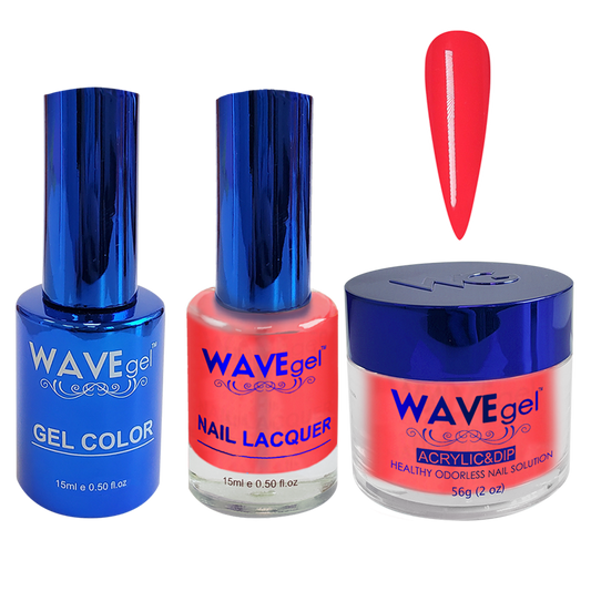 Wave Gel 4in1 Dipping Powder + Gel Polish + Nail Lacquer, ROYAL Collection, 057, Red All Over