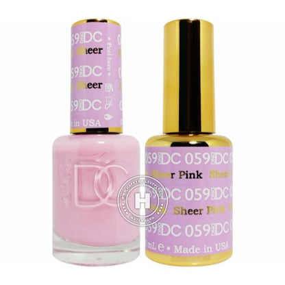 DC Nail Lacquer And Gel Polish, DC 059, Sheer Pink, 0.6oz MY0926