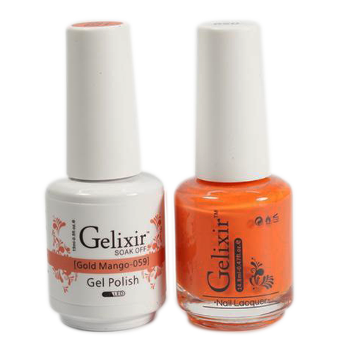 Gelixir Nail Lacquer And Gel Polish, 059, Gold Mango, 0.5oz KK1010