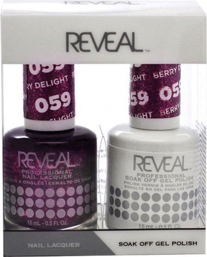 Reveal Gel Polish + Nail Lacquer, 059, Berry Delight, 0.5oz OK0311VD
