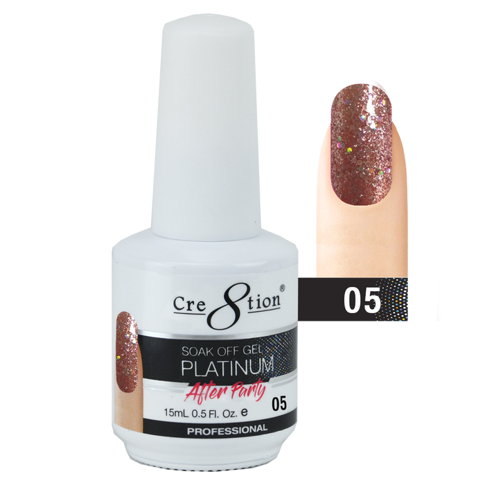 Cre8tion Platinum After Party Gel Polish, 05, 0916-0648, 0.5oz