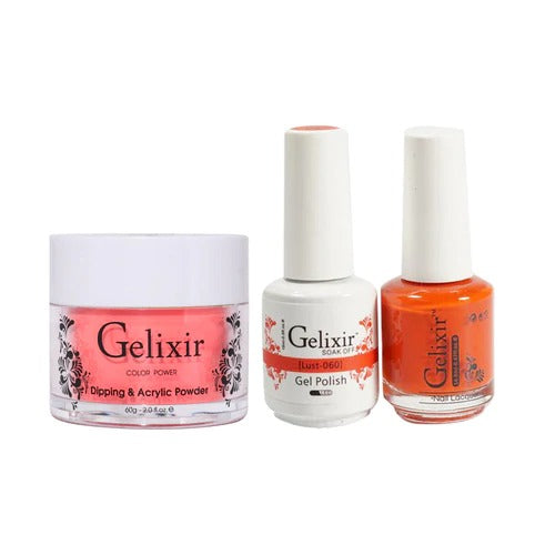 Gelixir 3in1 Acrylic/Dipping Powder + Gel Polish + Nail Lacquer, 060